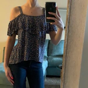 Lucky Brand Floral Off the Shoulder T Shirt